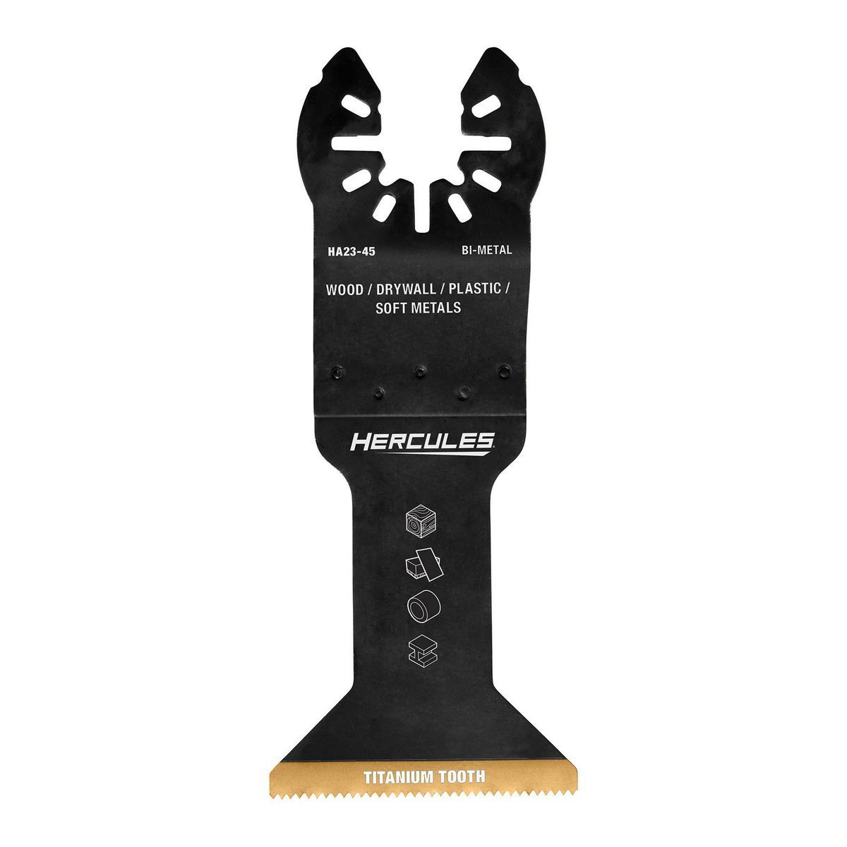 Hercules 1-3/4 pulgadas. Hoja de corte de inmersión/flush bi-metal con mango reducido de titanio para herramientas multiusos oscilantes - 70089