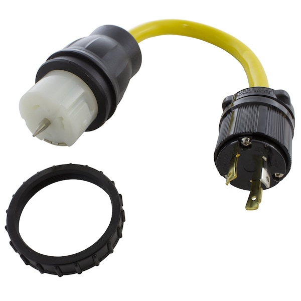 Ac Works 1.5FT Temp Power L5-30P 30A 3-Prong Generator Locking Plug to CS6364 50A Connector - TEL530-018