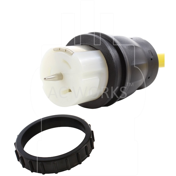 Ac Works 1.5FT Temp Power L5-30P 30A 3-Prong Generator Locking Plug to CS6364 50A Connector - TEL530-018