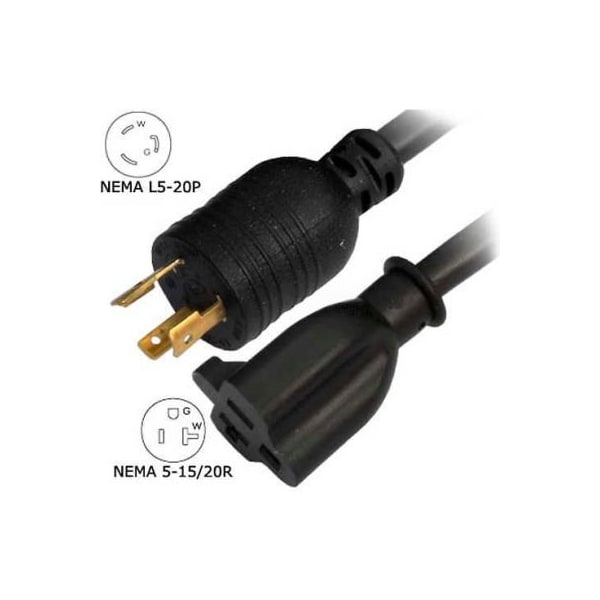 Conntek Locking Extension Cord, 12 AWG, 12/3, 8 ft - 8FL520520