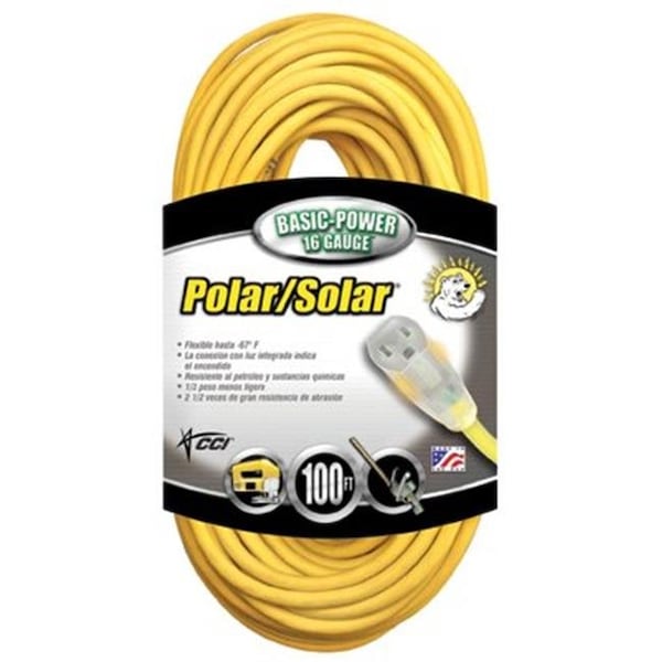 Southwire SJEOW; Polar/Solar Extension Cord, 16 AWG, Outdoor, 16/3, 100 ft - 172-01289