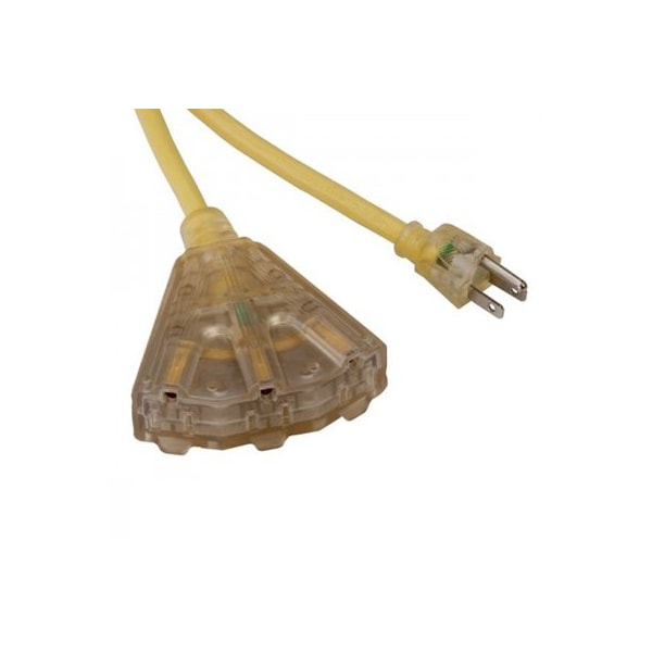 Bayco Cold Weather Extension Cord, 14 AWG, Outdoor, 14/3, 3 Outlets, 50 ft - BYSL-741L