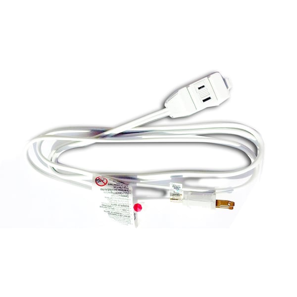 Home Plus Extension Cord, 16 AWG, Indoor, 16/2, 6 ft - IN162PT206WHHP