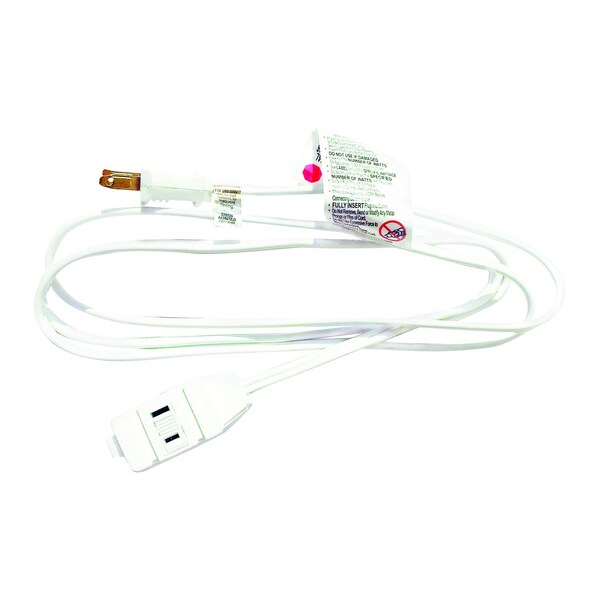 Home Plus Extension Cord, 16 AWG, Indoor, 16/2, 6 ft - IN162PT206WHHP