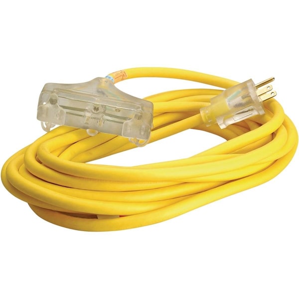 Coleman Cable Polar/Solar Extension Cord, 12 AWG, Outdoor, 12/3, 3 Outlets, 25 ft - 3487SW0002