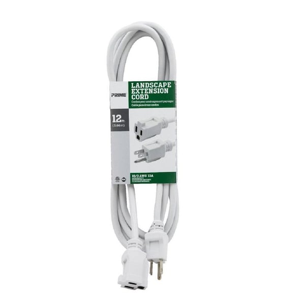 Prime Wire & Cable SJTW Extension Cord, 16 AWG, Outdoor, 16/3, 12 ft - EC883612