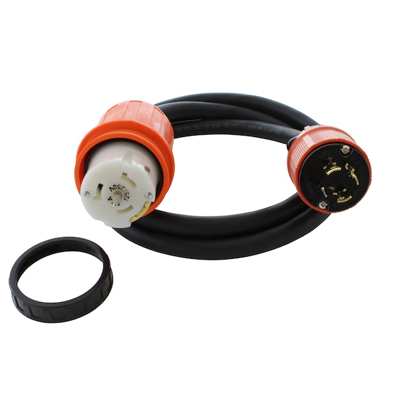 Ac Works SOOW Locking Extension Cord, 12 AWG, Indoor/Outdoor, 12/4, 1 Outlets, Black, Rubber, Nylon, L14-20P - TEL1420-010