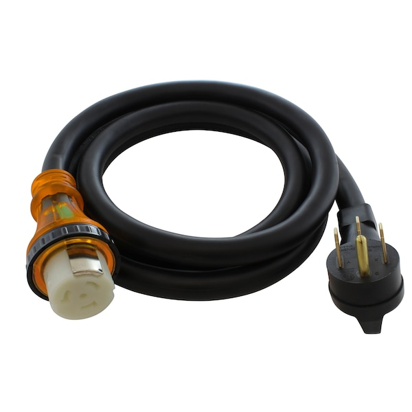 Ac Works 10ft RV 50A Detachable Power Supply Cord with Power Indicator - S1450M50-010