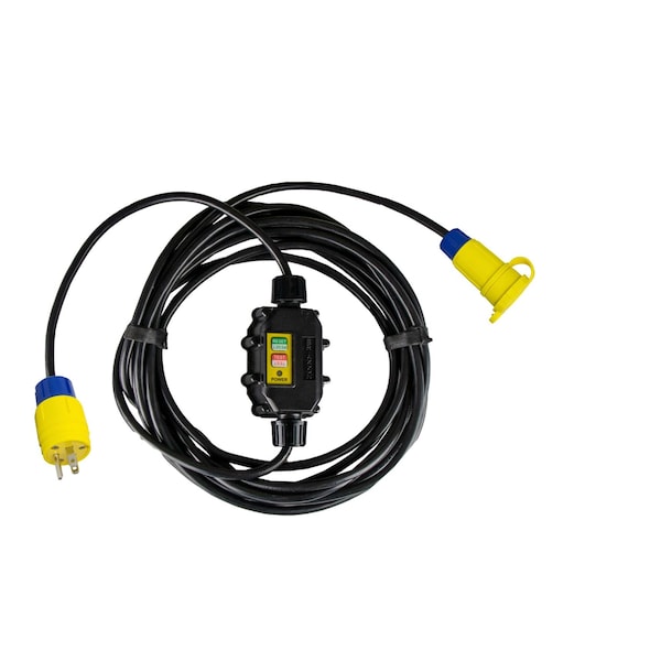 Ericson Inline GFCI GFCI Extension Cord, 12 AWG, 12/3, Black, 5-15P, 50 ft - XG2-12-50W-MR-15