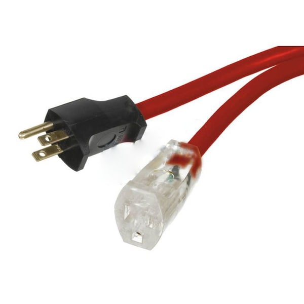 American Imaginations Extension Cord, Outdoor, 1 Outlets, Red, Plastic, 1181.1 in - AI-37211