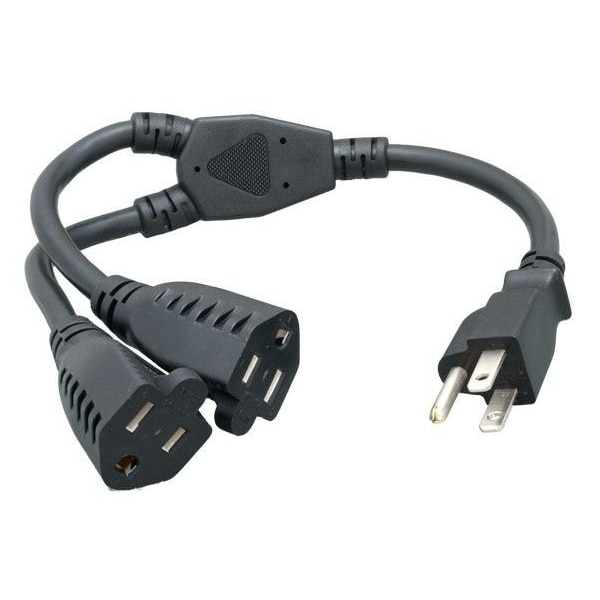 Sanoxy 14 inches Power Cord Splitter Cable 14 AWG 2 NEMA 5-15R to 1 NEMA 5-15P - SNX-CBL-PW114-1414