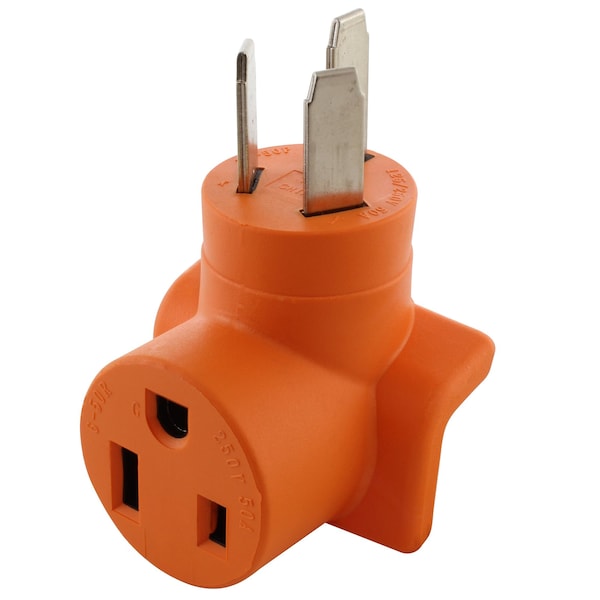 Ac Works 50A 3-Prong Dryer/ Welder 10-50 Plug to 6-50R 50A 250V Welder Adapter - WD1050650