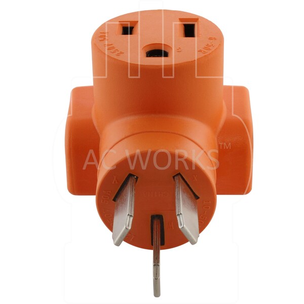Ac Works 50A 3-Prong Dryer/ Welder 10-50 Plug to 6-50R 50A 250V Welder Adapter - WD1050650