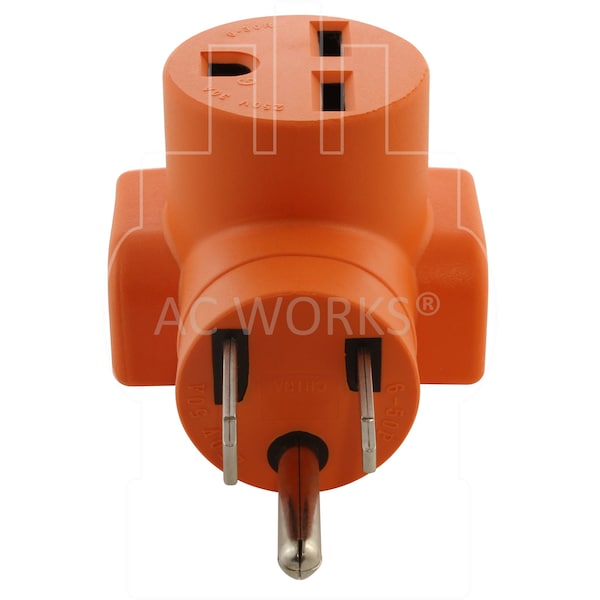 Ac Works 6-50P Welder Plug to 6-30R 3-Prong 30 Amp 250 Volt HVAC Female Adapter - AD650630