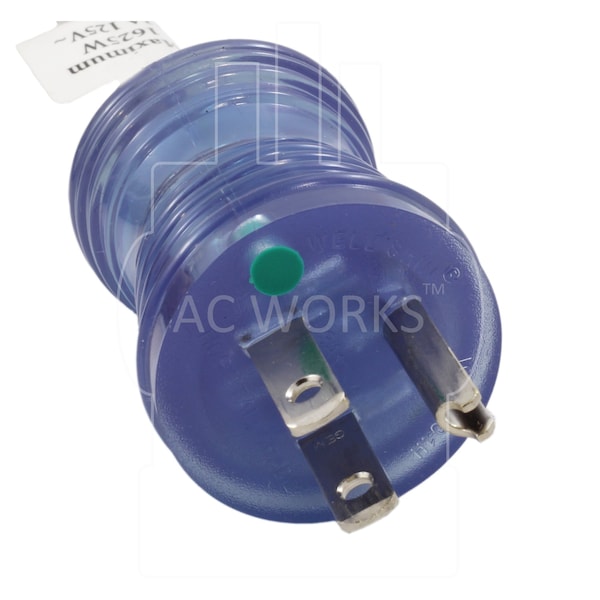 Ac Works 9-11FT 13A 16/3 Medical Grade Power Strip Coiled Cord with Bar Tri-outlet - MD220-CC