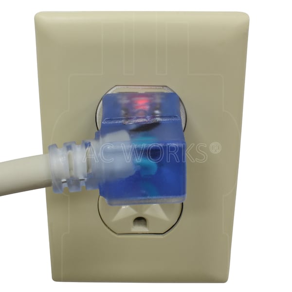 Ac Works 3FT 15 Amp 12/3 Power Strip Cord with Power Indicator and Green Dot Plug - MD15AB515-036