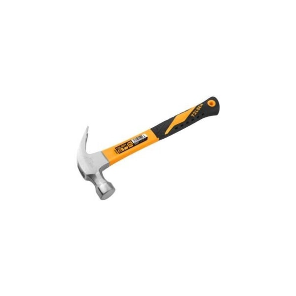 Tolsen Claw Hammer 16oz Drop Forged Steel Hammerhead, Heat Treatment, Ground Polished, Fiberglass Handle - 25030