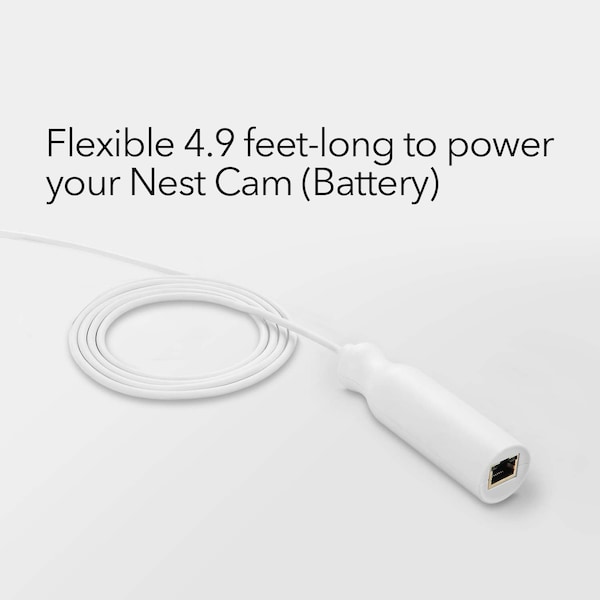 Wasserstein PoE Adapter, for Google Nest Cam Outdoor or Indoor, Battery, Made for Google Nest - NestOut2PoEWhtUSA