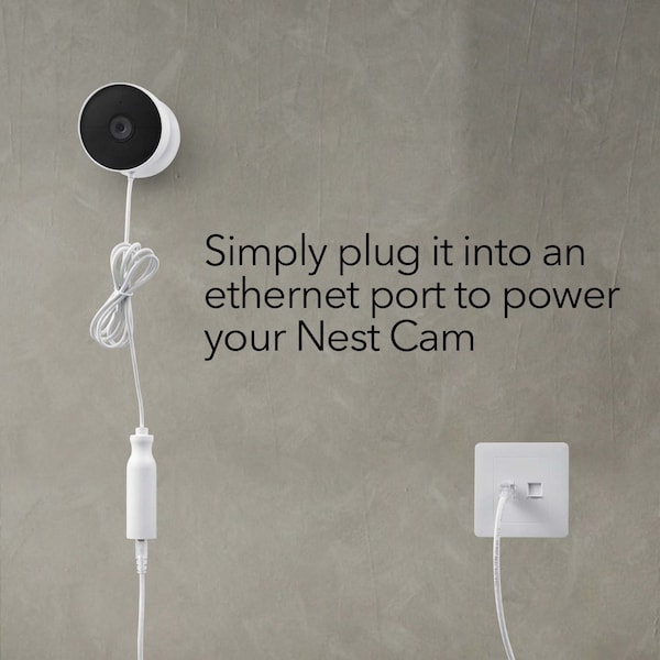 Wasserstein PoE Adapter, for Google Nest Cam Outdoor or Indoor, Battery, Made for Google Nest - NestOut2PoEWhtUSA