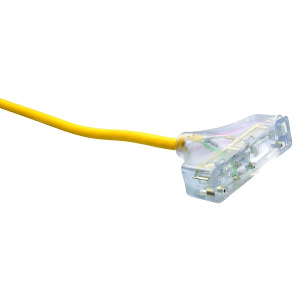 Southwire Extension Cord, 3 Outlets, Yellow, 50 ft - 3488SW0002