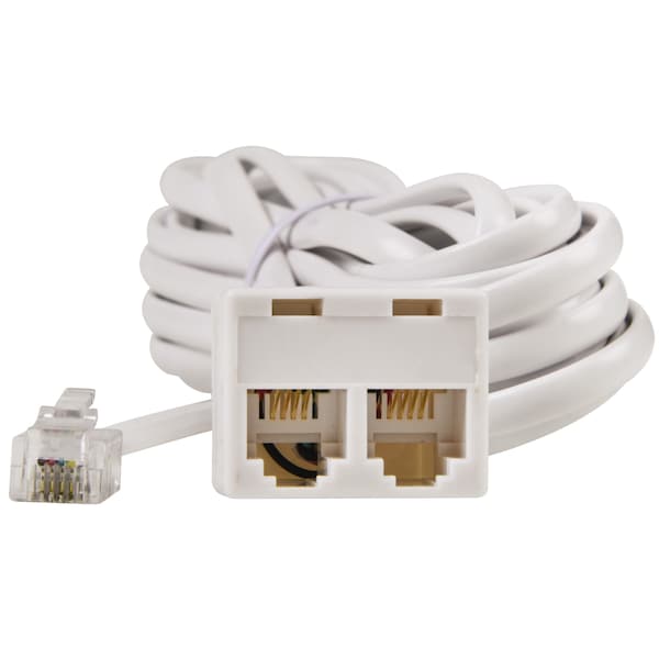 American Imaginations Extension Cord, 2 Outlets, White, Plastic, 145.66 in - AI-37711