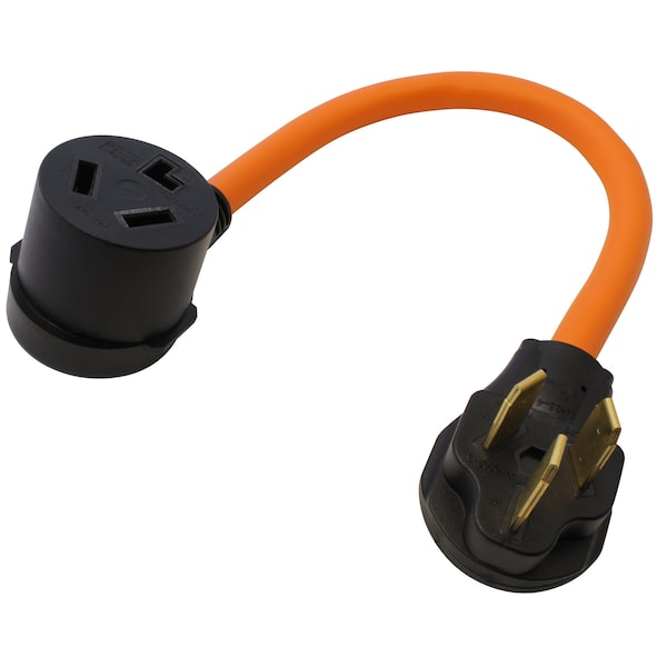 Ac Works 1.5FT 10-50P 50A 3-Prong Plug to 10-30R 3-Prong Dryer Outlet - S10501030-018