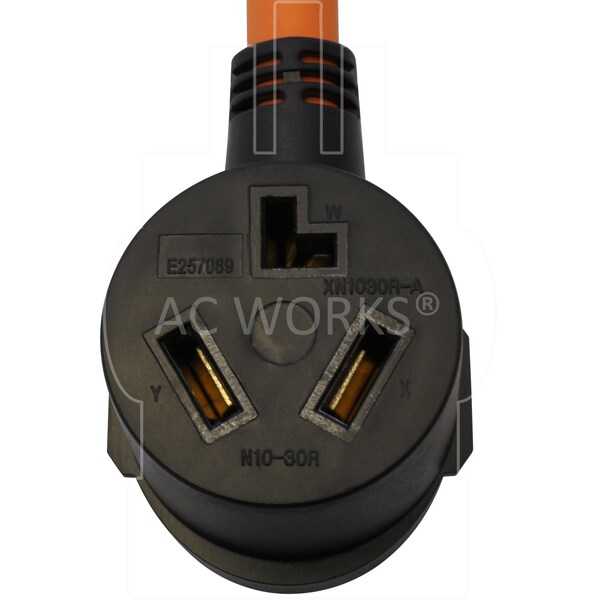 Ac Works 1.5FT 10-50P 50A 3-Prong Plug to 10-30R 3-Prong Dryer Outlet - S10501030-018