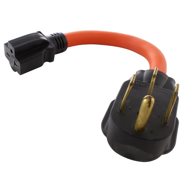 Ac Works 1FT STW 10/3 RV/ Range NEMA 14-50P 50A Plug to 6-20R 15/20A 250V Adapter - S1450620-012