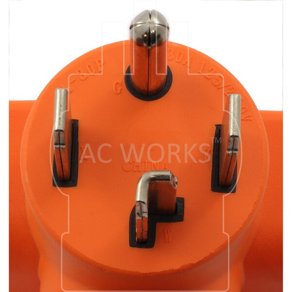 Ac Works 30A 4-Prong 14-30P Dryer Plug to 6-50R 50A 250V Welder Adapter - WD1430650