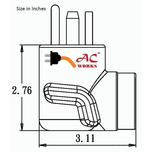 Ac Works 30A 4-Prong 14-30P Dryer Plug to 6-50R 50A 250V Welder Adapter - WD1430650