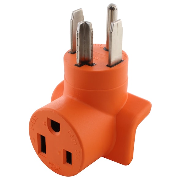 Ac Works 30A 4-Prong 14-30P Dryer Plug to 6-50R 50A 250V Welder Adapter - WD1430650