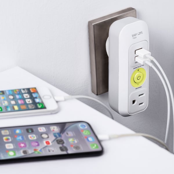 Easylife Tech 1 AC Outlet 2 USB Ports 1200 Joules Surge Protector Power Strip - 0-1302
