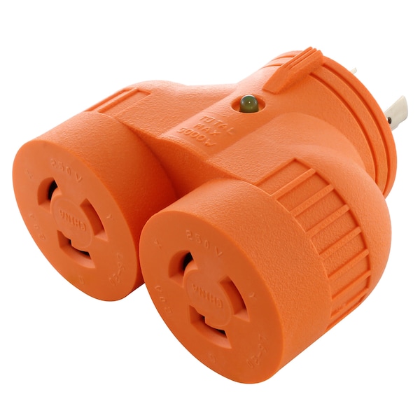 Ac Works Adapter L6-20P 20A 250V 3-Prong Plug to 2 L6-20R 20A 250V Connectors - ADVL620L620