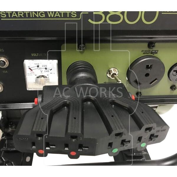 Ac Works PDU Adapter L14-30P 4-Prong 30A Plug - 4 5-15/20 20A T-Blade Connectors - ADL1430F520-FD