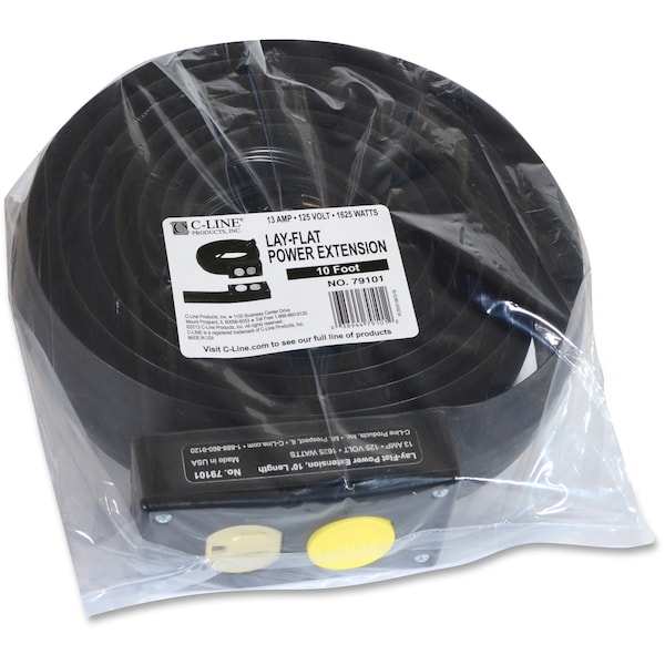 C-Line Products 10 ft. Black Power Extension and Cord Cover - 79101