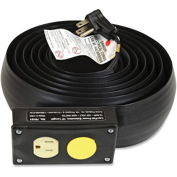 C-Line Products 10 ft. Black Power Extension and Cord Cover - 79101