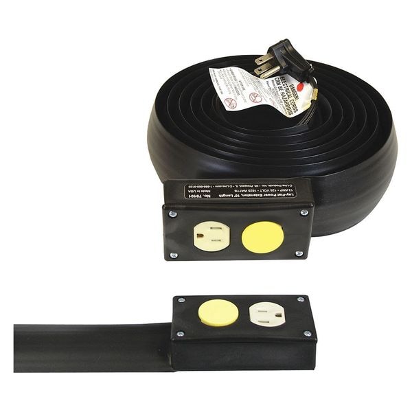 C-Line Products 10 ft. Black Power Extension and Cord Cover - 79101