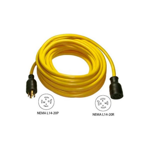 Conntek Conntek 20591, 25', 20A, Generator Power/Extension Cord with NEMA L14-20P to L14-20R - 20591