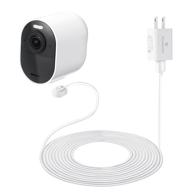 Wasserstein Charging Cable, 16ft, with Charge Adapter, Weatherproof, for Arlo Ultra/Ultra 2/Pro 3/Pro 4, White - ArloUltraOutCaQC16ftWhtUS
