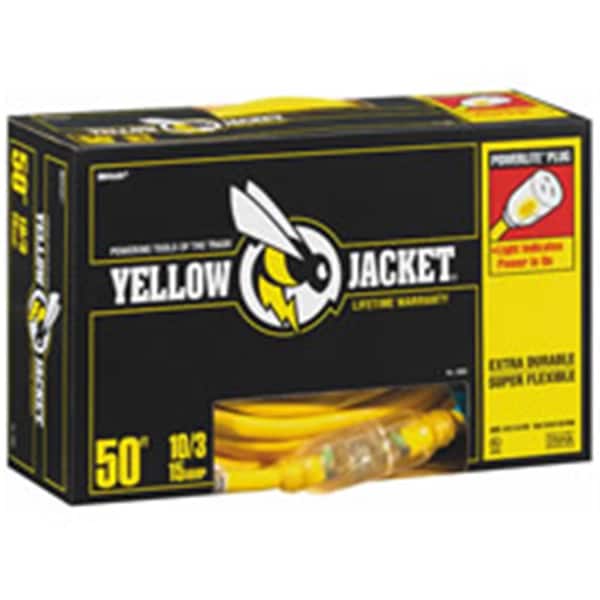 Woods Wire 50 ft. 10-2Sjtw-A Yellow Jacket Cord With T-Blade F - 860-2991