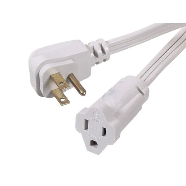 American Imaginations Extension Cord, 1 Outlets, White, Plastic, 118.1 in - AI-37232