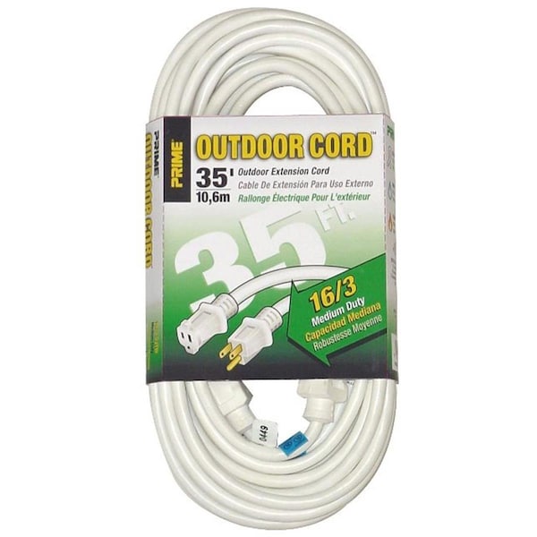 Prime SJTW Extension Cord, 16 AWG, 16/3, 35 ft - EC883627