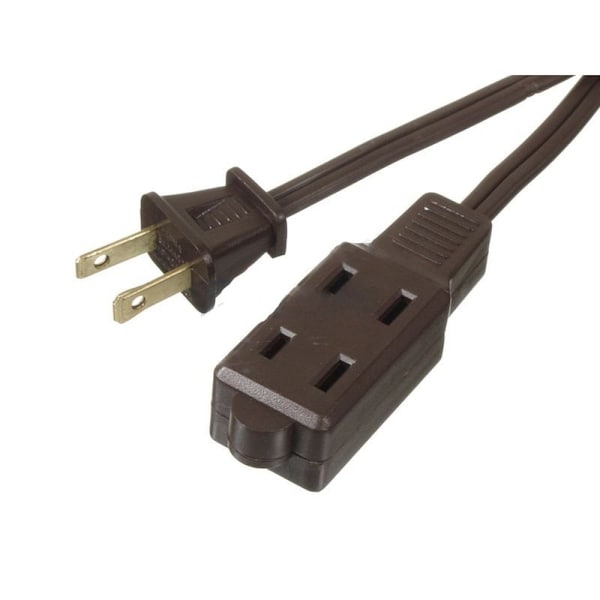 American Imaginations Extension Cord, Indoor, 3 Outlets, Brown, Plastic, 78.74 in - AI-37258