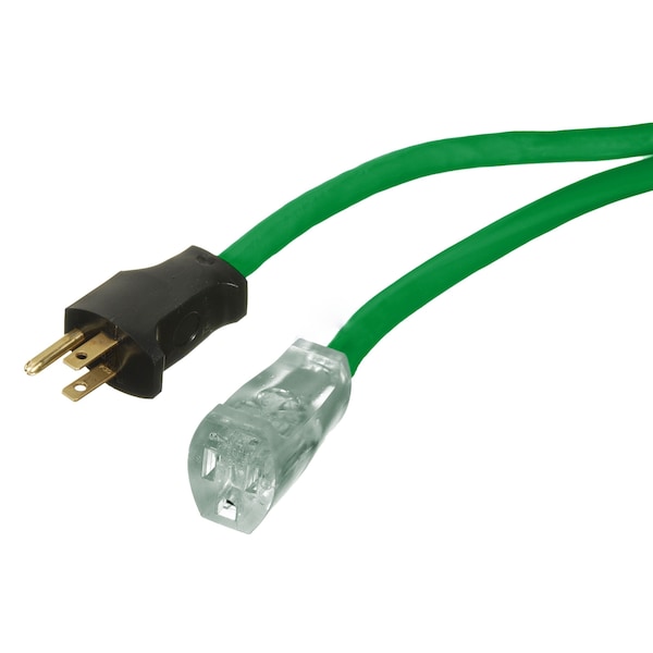 American Imaginations SJTW Extension Cord, 12 AWG, Outdoor, 12/3, 1 Outlets, Green, Plastic, 590.551 in - AI-37222