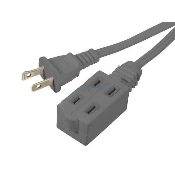 American Imaginations Extension Cord, Indoor, 3 Outlets, Grey, Plastic, 118.1 in - AI-37228