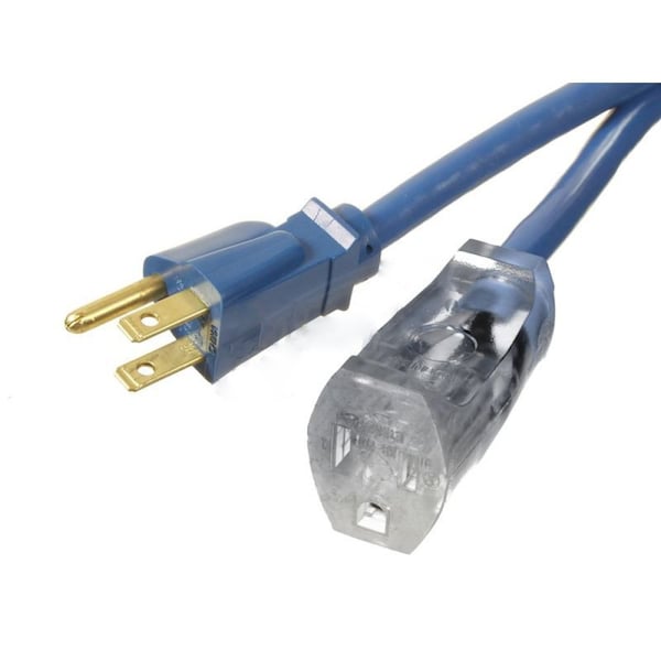 American Imaginations SJTW; Cold Weather Extension Cord, Outdoor, 1 Outlets, Blue, Plastic, 118.11 in - AI-37263