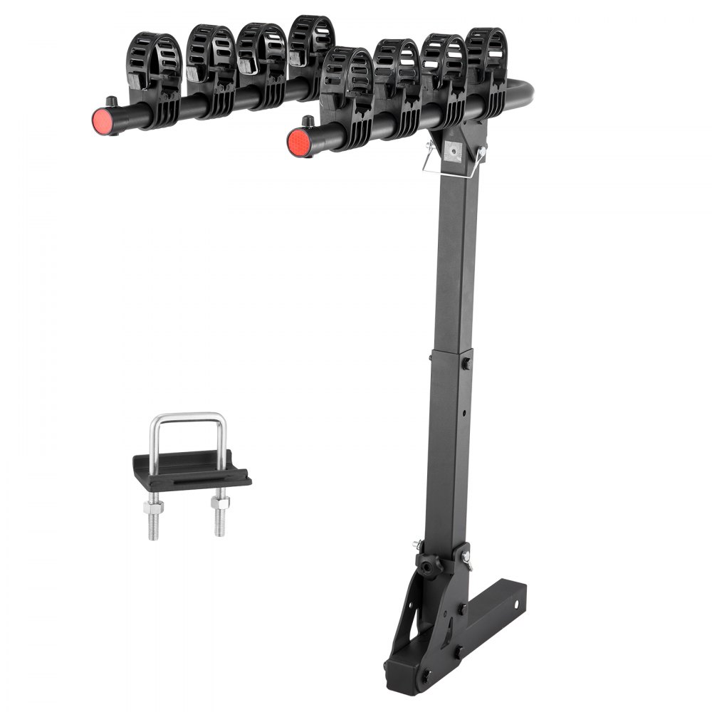 VEVOR Hitch Mount Bike Rack, 4-Bike Carrier Rack, 150 LBS Capacity Bike Rack Hitch for 2-inch Receiver, Titling and Folding Bike Carrier with No-Wobble U Bolt and Strap, for Car, SUV, Truck, RV - GJZXCJXGSGJJ63517V0