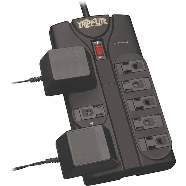 Tripp Lite Surge, 8 Outlet, 8ft cord, 1440J, Black - TLP808B