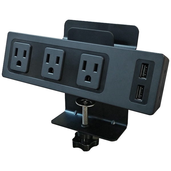 Electriduct Universal Desk Power Centers - AC Power, USB & DATA - PDC-SW-3P-2USB-DT