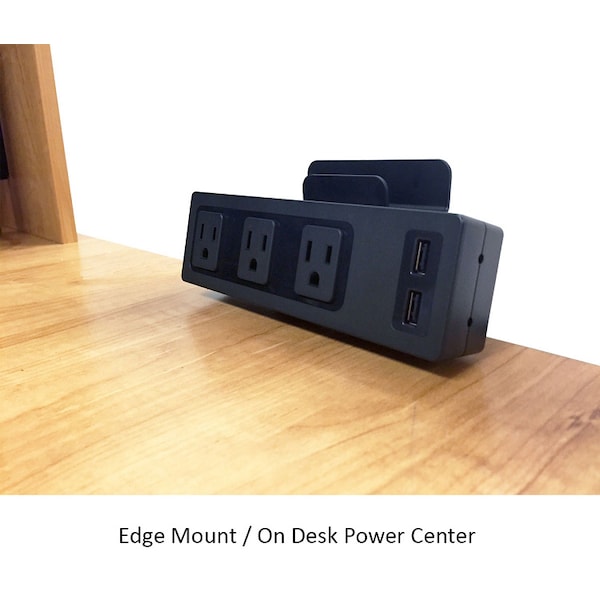 Electriduct Universal Desk Power Centers - AC Power, USB & DATA - PDC-SW-3P-2USB-DT